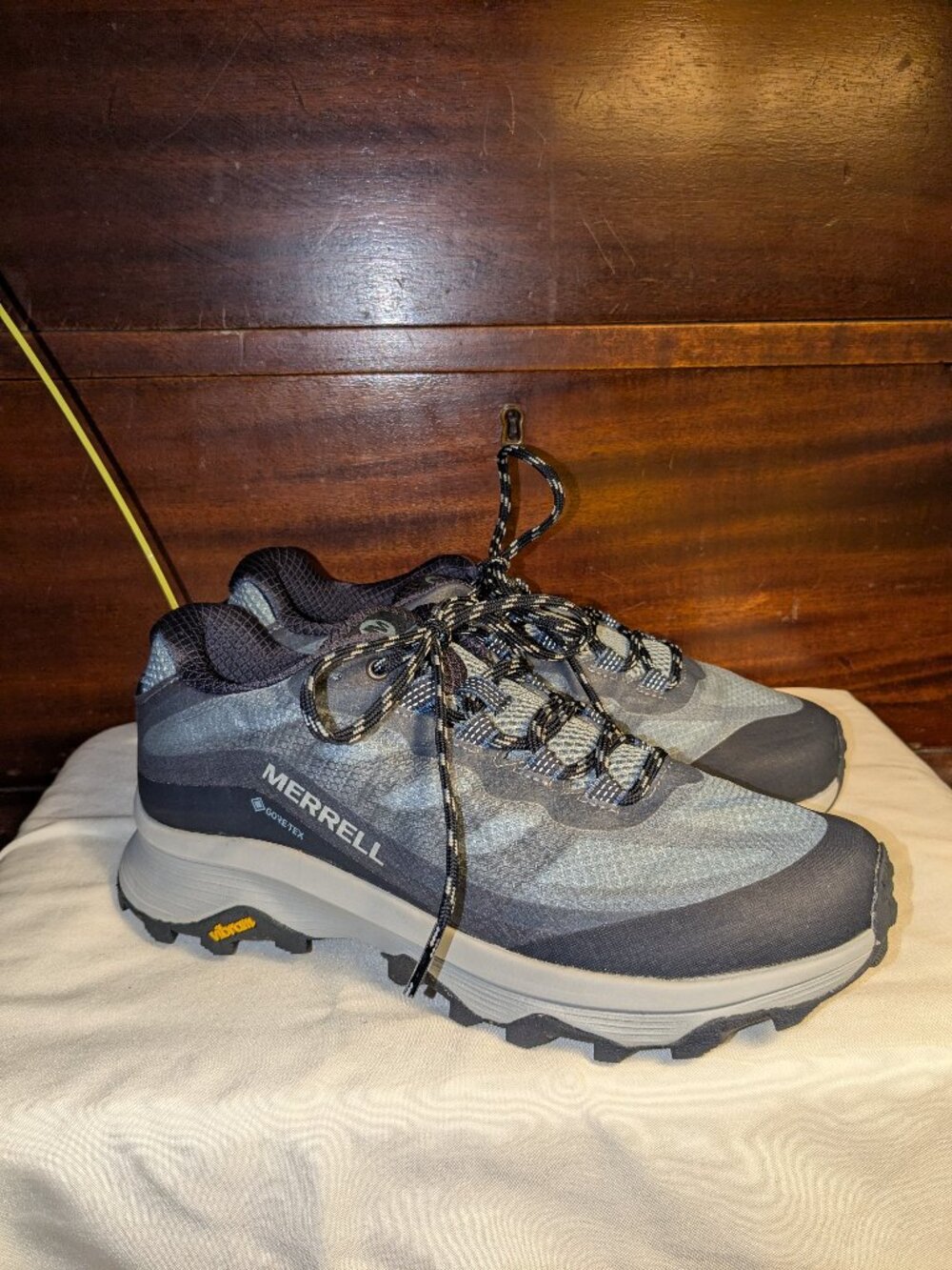 Merrell Moab Speed GTX Wide 8.5W Altitude Blue Hiking Shoes Gorpcore Vibram Tech